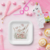 Boho Wildflower personalisierte Papierplatten Pappteller (Party)