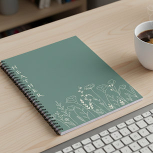 Boho-Wildflower-Personalisiertes Geschenk für Sie Notizblock