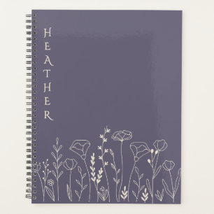 Boho-Wildflower-Personalisiertes-Graues-Geschenk-f Planer