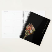 Boho Wildflower Personalisiertes Schwarzes Geschen Planer (Anzeige)