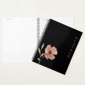 Boho Wildflower Personalisiertes Schwarzes Geschen Planer (Anzeige)