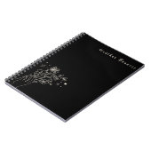 Boho Wildflower Personalized Black Gift for Her Notizblock (Linke Seite)