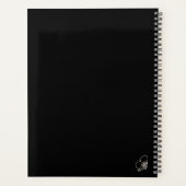 Boho Wildflower Personalized Black Gift for Her Planer (Rückseite)