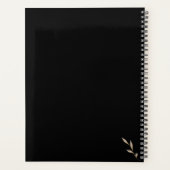 Boho Wildflower Personalized Black Gift for Her Planer (Rückseite)