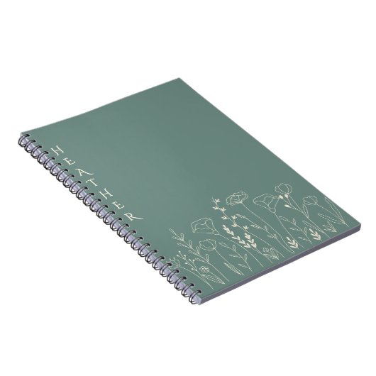 Boho Wildflower Personalized Gift for Her Notizblock (Rechte Seite)