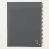 Boho Wildflower Personalized Grey Gift for Her Planer (Rückseite)