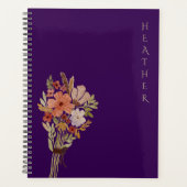 Boho Wildflower Personalized Purple Gift for Her Planer (Vorderseite)
