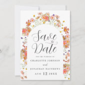 Boho Wildflower Photo Arch Wedding Save The Date (Vorderseite)
