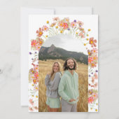Boho Wildflower Photo Arch Wedding Save The Date (Rückseite)