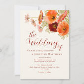 Boho Wildflower QR-Code Hochzeit Einladung (Vorderseite)