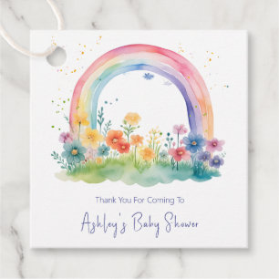 Boho-Wildflower-Regenbogen-Baby-Party Geschenkanhänger
