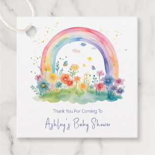 Boho-Wildflower-Regenbogen-Baby-Party Geschenkanhänger