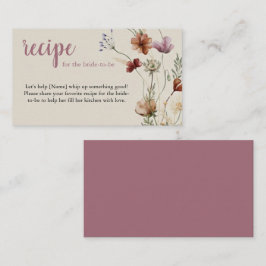 Boho Wildflower Rezeptanfrage Beilagekarte Begleitkarte