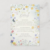 Boho Wildflower Rustic Green Wedding Begleitkarte (Vorderseite)