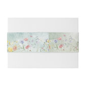 Boho Wildflower Rustic Green Wedding Einladungsbanderole (Rückseitenbeispiel)