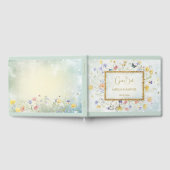 Boho Wildflower Rustic Green Wedding Gästebuch (Voll)