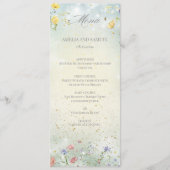 Boho Wildflower Rustic Green Wedding Menükarte (Vorderseite)