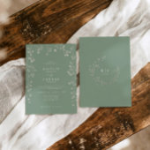 Boho Wildflower Sage Green Baby's Breath Wedding Einladung