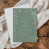 Boho Wildflower Sage Green Baby's Breath Wedding Einladung