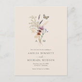 Boho Wildflower Save The Date Postkarte (Vorderseite)
