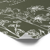 Boho Wildflower Signature Cocktail Menu Sign Poster (Ecke)