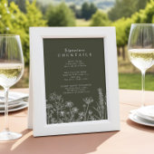 Boho Wildflower Signature Cocktail Menu Sign Poster