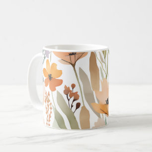 Boho-Wildflower-Wasserfarben-Blumen-Pastell  Kaffeetasse