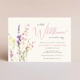 Boho Wildflower Watercolor Baby Girl Shower Einladung
