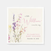 Boho Wildflower Watercolor Baby Shower Napkins Serviette (Vorderseite)