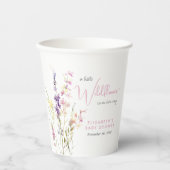 Boho Wildflower Watercolor Baby Shower Pappbecher (Vorderseite)