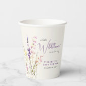 Boho Wildflower Watercolor Baby Shower Pappbecher (Vorderseite)