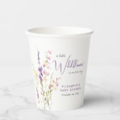 Boho Wildflower Watercolor Baby Shower Pappbecher (Vorderseite)