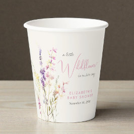 Boho Wildflower Watercolor Baby Shower Pappbecher