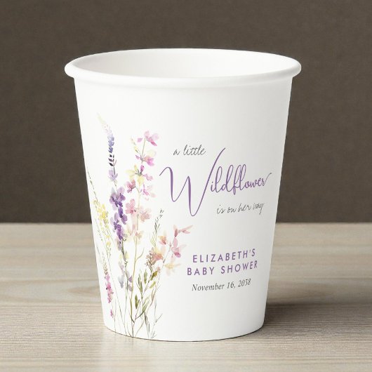 Boho Wildflower Watercolor Baby Shower Pappbecher