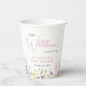 Boho Wildflower Watercolor Baby Shower Pappbecher (Vorderseite)