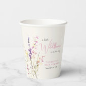 Boho Wildflower Watercolor Baby Shower Pappbecher (Rückseite)
