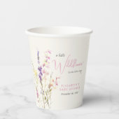 Boho Wildflower Watercolor Baby Shower Pappbecher (Vorderseite)