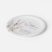 Boho Wildflower Watercolor Baby Shower Pappteller (Schrägansicht)