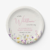 Boho Wildflower Watercolor Baby Shower Pappteller (Vorderseite)