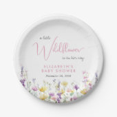 Boho Wildflower Watercolor Baby Shower Pappteller (Vorderseite)