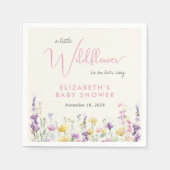 Boho Wildflower Watercolor Baby Shower Serviette (Vorderseite)