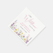 Boho Wildflower Watercolor Baby Shower Serviette (Ecke)