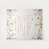 Boho Wildflower Watercolor Baby Shower Welcome Wandteppich (Vorderseite (Horizontal))