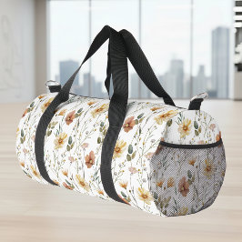 Boho Wildflower Watercolor Duffle Bag
