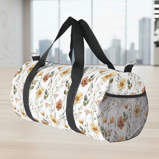 Boho Wildflower Watercolor Duffle Bag