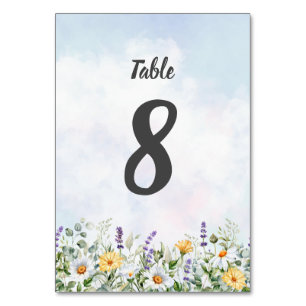Boho-Wildflower-Watercolor-Hochzeit personalisiere Tischnummer