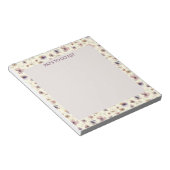 Boho Wildflower Watercolor Named Cream Blush Notizblock (angewinkelt)