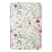 Boho Wildflower Watercolor Spring  Flower Badematte (Vorderseite Vertikal)