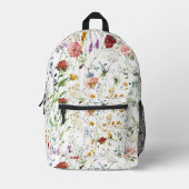 Boho Wildflower Watercolor Spring  Flower Bedruckter Rucksack (Vorderseite)