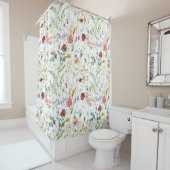 Boho Wildflower Watercolor Spring  Flower Duschvorhang (Beispiel)
